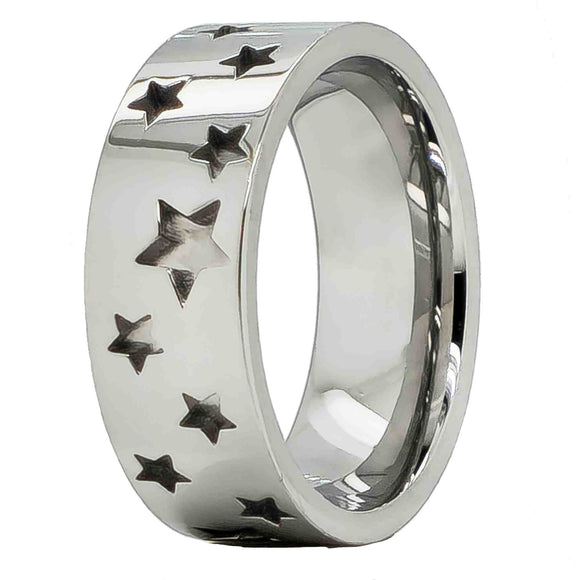 Stainless Steel Star Ring Blank 8mm
