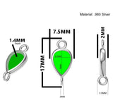 .960 Silver Teardrop Charm Link Blank
