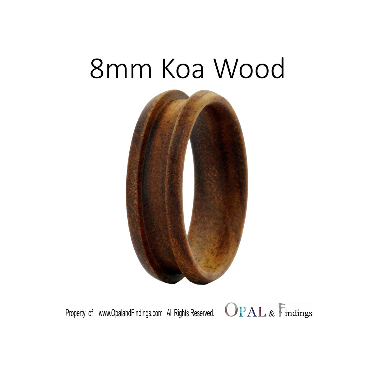 8mm Wood Ring Core Blank Koa Wood for inlay – Opal & Findings