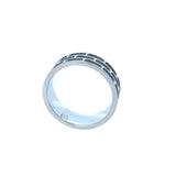 Titanium Geometric Brick Design Band Ring 8mm wide