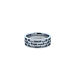 Titanium Geometric Brick Design Band Ring 8mm wide