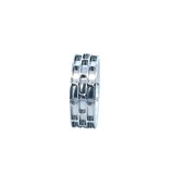 Titanium Geometric Brick Design Band Ring 8mm wide