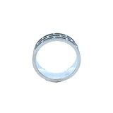 Titanium Geometric Brick Design Band Ring 8mm wide