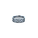 Titanium Geometric Brick Design Band Ring 8mm wide