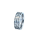 Titanium Geometric Brick Design Band Ring 8mm wide