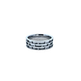 Titanium Geometric Brick Design Band Ring 8mm wide