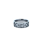 Titanium Geometric Brick Design Band Ring 8mm wide