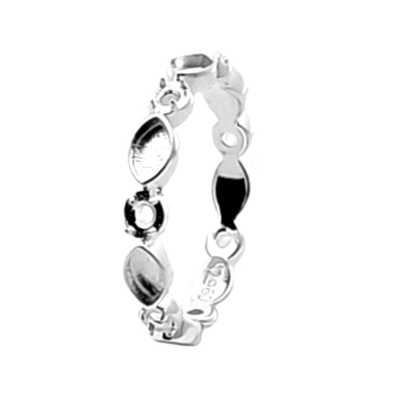 Argentium Silver Prong & Channel Ring Blank