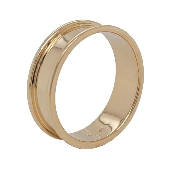 Solid 14K Yellow Gold 4mm Channel Ring Core Blank 9