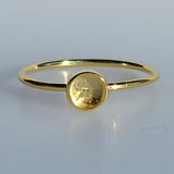 Ring Argentium Silver 14K Gold Cabochon Blank Setting 4mm
