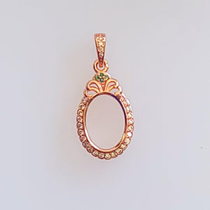 R3 Rose Gold Plated Oval Pendant Blank Setting