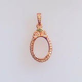 R3 Rose Gold Plated Oval Pendant Blank Setting