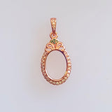 R3 Rose Gold Plated Oval Pendant Blank Setting