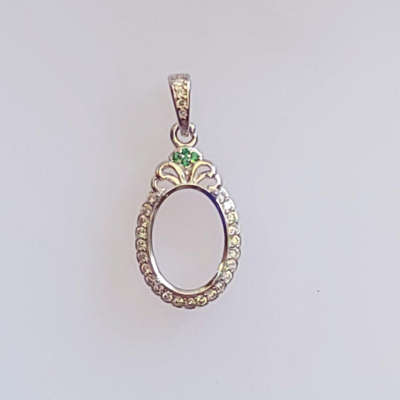 A6 .925 Silver Oval Pendant Blank Setting