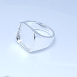 .960 Argentium Silver Square Shape Signet Ring Core Blank - Opal & Findings