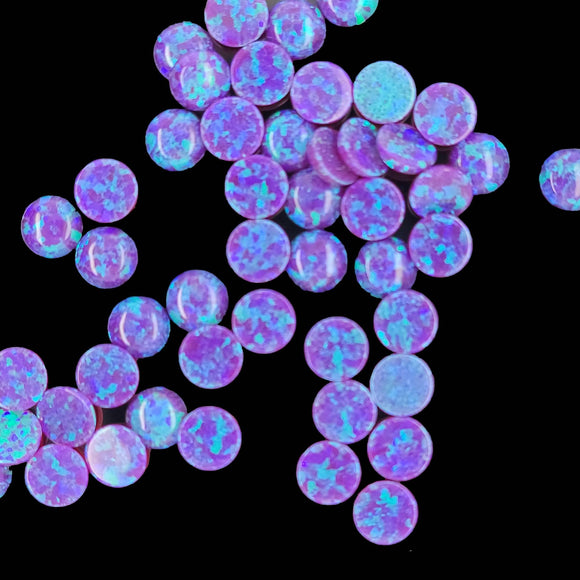 6mm Round Opal Cabochon - OP52 Sleepy Lavender 2 Purple