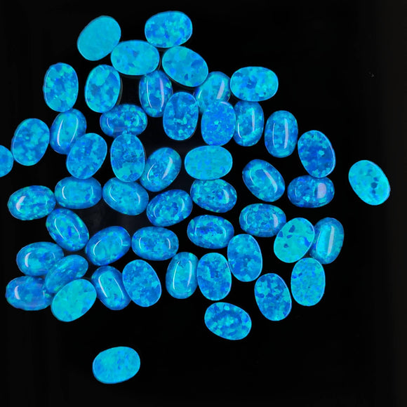 5x7mm Oval Opal Cabochon - OP63 Lake Blue