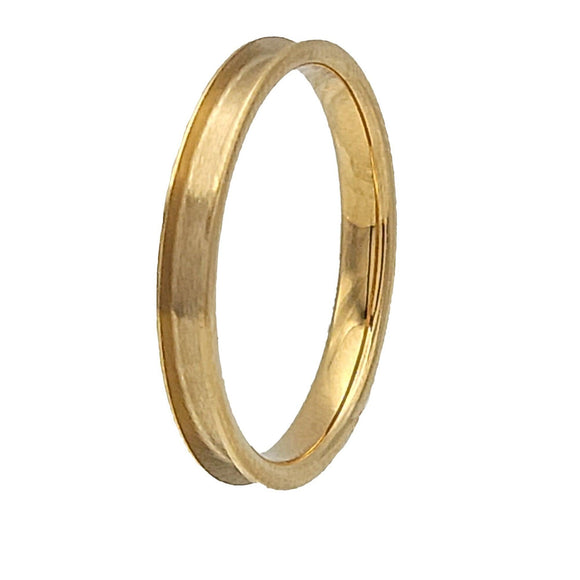 3mm Heavy Gold-Plated Tungsten Ring Core Blank Channel Inlay