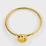 Ring Argentium Silver 14K Gold Cabochon Blank Setting 4mm