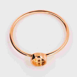 Ring Argentium Silver 14K Rose Gold Cabochon Blank Setting 4mm With 1mm Shank