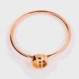 Ring Argentium Silver 14K Rose Gold Cabochon Blank Setting 4mm With 1mm Shank