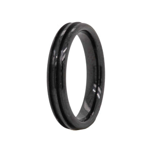 4mm Black Zirconia Ceramic Ring Core Blank Double Channel for Inlay Opal Findings