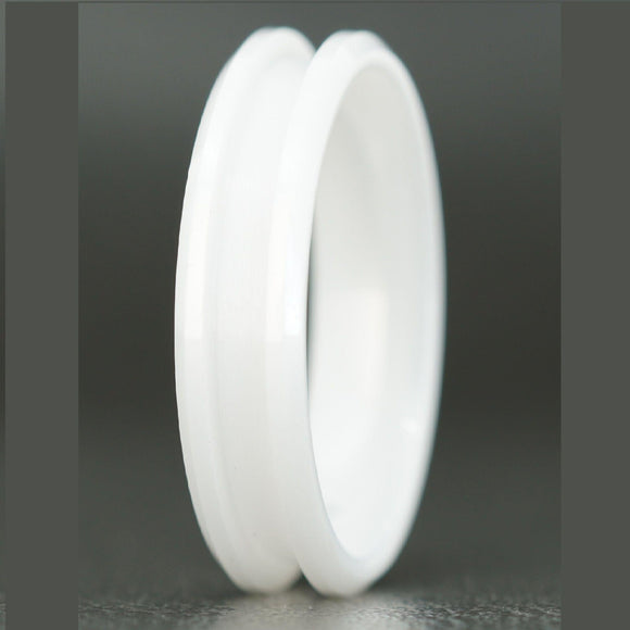 4mm White Zirconia Ceramic Ring Core Blank Channel for Inlay - Opal & Findings