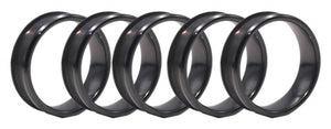 8mm Black Zirconia Ceramic Ring Core Blanks Channel Inlay Bulk 5-Pack - Opal & Findings