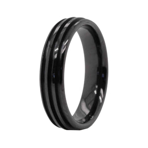 6mm Black Zirconia Ceramic Ring Core Blank Triple Channel for Inlay