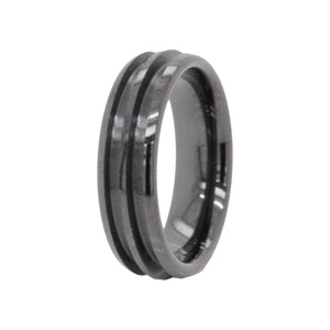 6mm Black Zirconia Ceramic Ring Core Blank Double Channel for Inlay