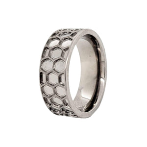 Ring Blank - Titanium - Honeycomb 8mm - Opal & Findings