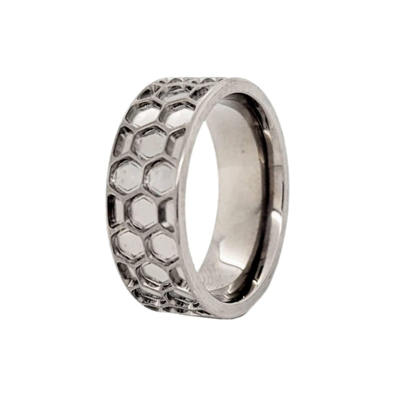 8mm Honeycomb Titanium Ring Blank – Opal Findings