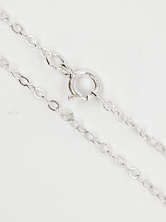 925 sterling silver 1.3mm Flat Cable Chain 18 inch on card - Opal & Findings