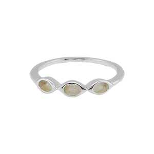 Argentium Silver 3 Stone Bezel Ring