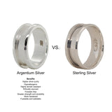 8mm Argentium Silver Ring Core Blank Channel Inlay