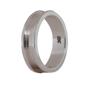 6mm Argentium Silver Ring Core Blank Channel Inlay