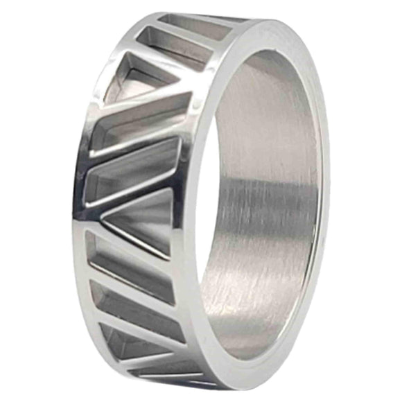 Aztec Design 8mm Stainless Steel Ring Blank