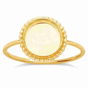 Beaded Round Cabochon Ring Blank Gold-Filled 8mm Bezel Mount - Opal & Findings