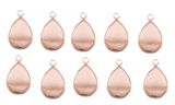 13x18mm Rose Gold-Plated Teardrop Pendant Bezel Tray Blanks 10 Pack - Opal & Findings