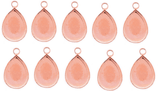 13x18mm Rose Gold-Plated Teardrop Pendant Bezel Tray Blanks 10 Pack - Opal & Findings