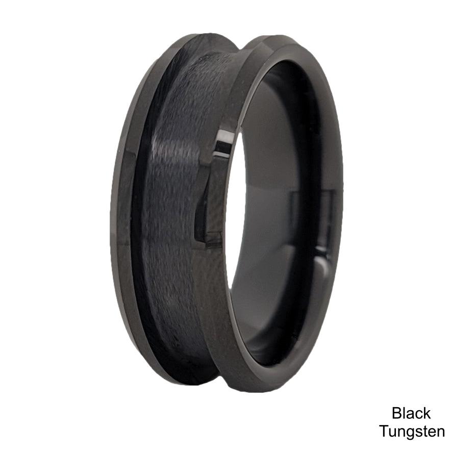 8mm Black Plated Tungsten Ring Core Blank Channel Inlay Jewelry – Opal ...