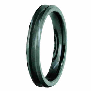 4mm Black Zirconia Ceramic Ring Core Blank Channel for Inlay - Opal & Findings