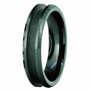 6mm Black Zirconia Ceramic Ring Core Blank Channel for Inlay - Opal & Findings