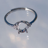 A4 sterling silver Small Cat eye Oval Blank setting