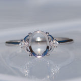A4 sterling silver Small Cat eye Oval Blank setting