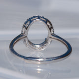 A2 .925 Silver Large Oval Empty Ring Blank