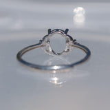 A4 sterling silver Small Cat eye Oval Blank setting