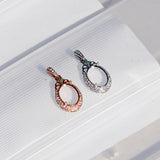 R3 Rose Gold Plated Oval Pendant Blank Setting