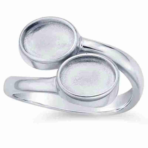 Dual Oval Cabochon Ring - Sterling Silver - Opal & Findings
