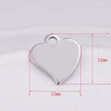 Small Heart Logo Tag - Stainless Steel - Opal & Findings